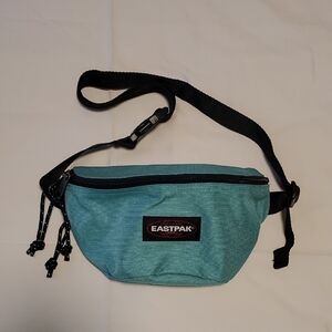 Eastpak Waist Bag/ Funny Bag/ Bum Bag with Black Strap, Aqua